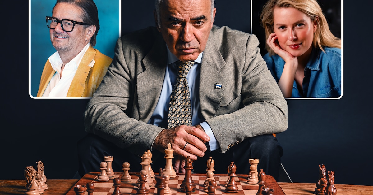 Volg hier het toernooi met schaaklegende Kasparov, ook Marc Coucke en Els van Doesburg van de partij