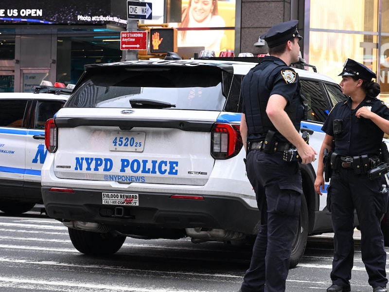Politie op Times Square in New York, waar het incident plaatsvond.