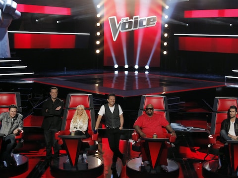 De Amerikaanse versie van 'The Voice' met onder andere Christina Aguilera in de jury.