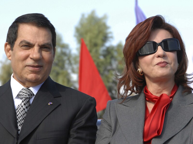 President Ben Ali en echtgenote Leila Trabelsi, foto uit 2007