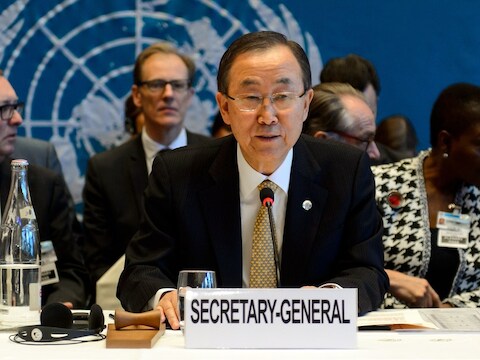 Ban Ki-moon opende de vredesconferentie.