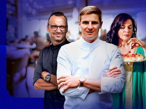 (v.l.n.r.) Topchefs Luc Bellings, Tim Boury en Ghina Bazzi delen welk soort restaurants ze mijden: “Als het goedkoop is, is het meestal te mooi om waar te zijn.”