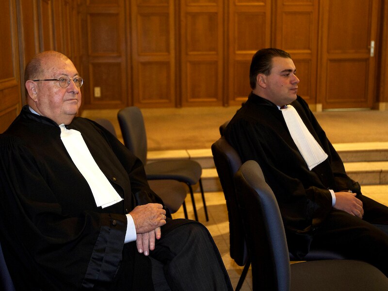 De Guchts advocaten Victor Dauginet (links) en Bruno Cardoen.