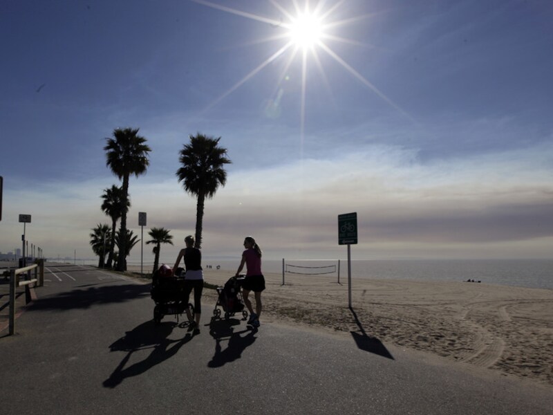 De kust van de Stille Oceaan in Los Angeles.