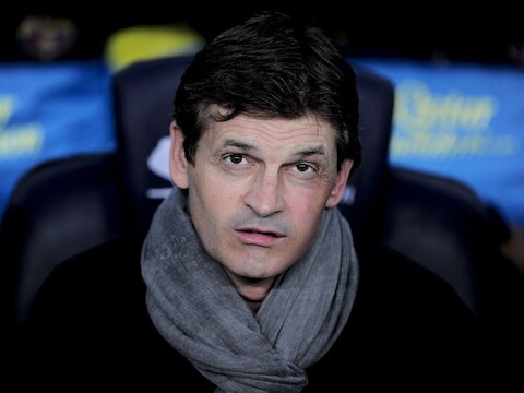 Tito Vilanova zondag op de bank tegen Real Betis.