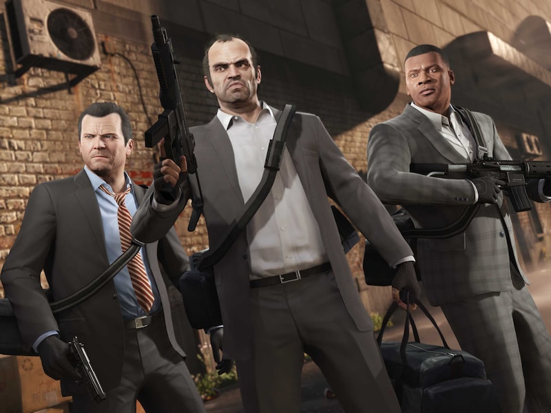 Michael, Trevor en Franklin, de onsterfelijke antihelden van 'Grand Theft Auto V'.