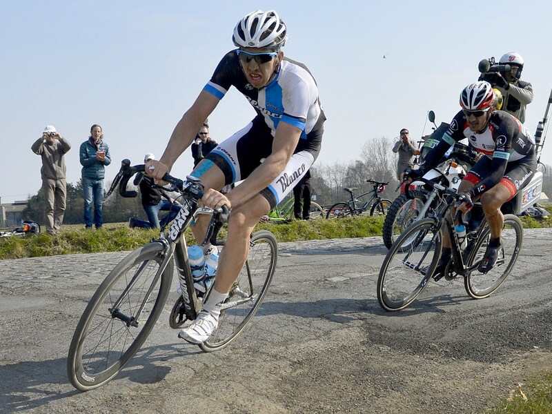 Vanmarcke tijdens Parijs-Roubaix waar hij tweede werd na Cancellara.