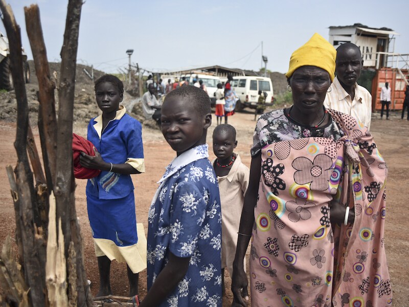 Vluchtelingen uit Zuid-Soedan in een VN-kamp in Bentiu.