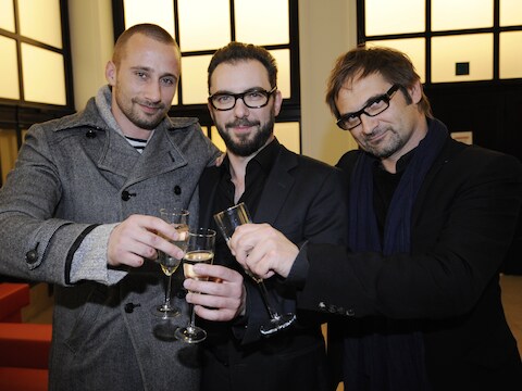 Acteur Matthias Schoenaerts, regisseur Michael R. Roskam en producent Bart Van Langendonck klinken op de Oscarnominatie.