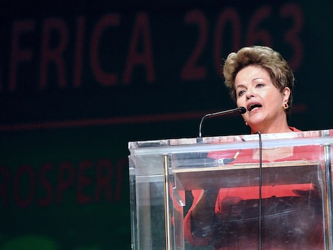 De Braziliaanse president Dilma Rousseff .