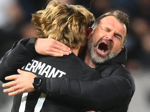 Ivan Leko, en heel Club Brugge, in extase na de late winning goal.