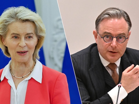 EU-commissievoorzitter Ursula von der Leyen (links) en premier Bart De Wever (N-VA): de Europese Commissie wil flink meer geld van ons land. 