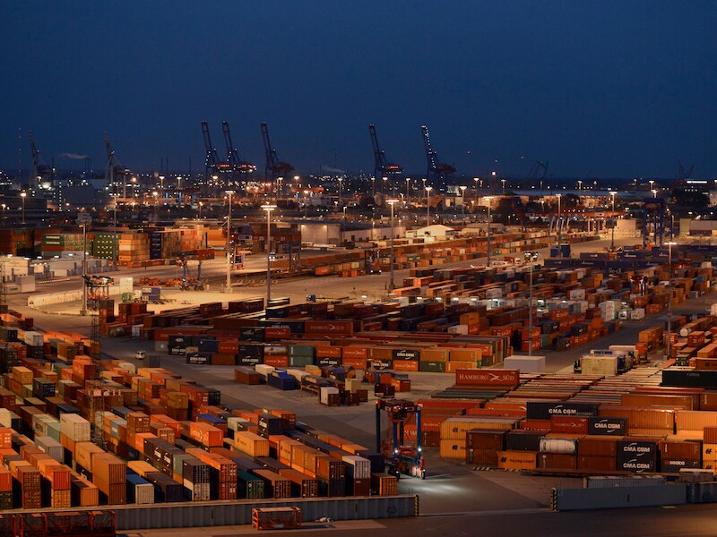 De haven van Hamburg.