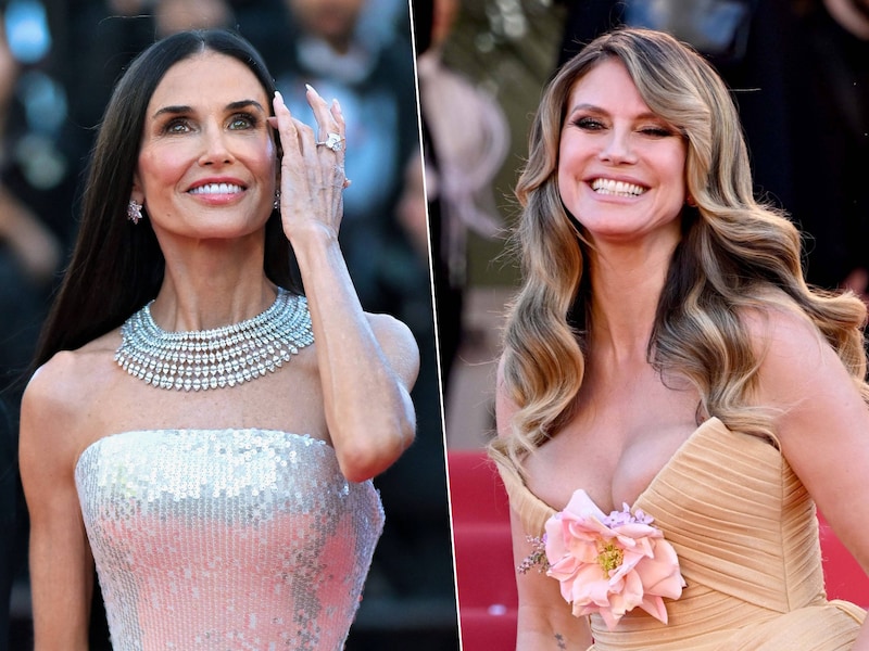 Demi Moore (links) en Heidi Klum.