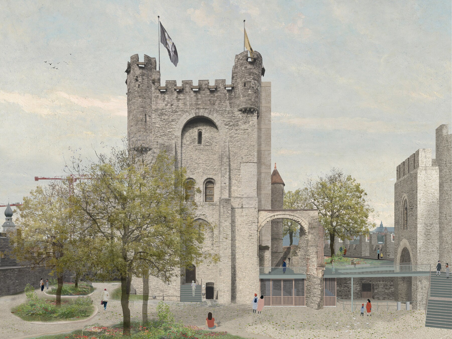 Vlaams Belang start petitie tegen nieuwe uitgang Gravensteen: “Het is een tang op een varken”