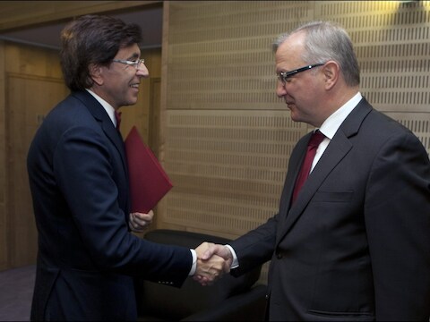 Elio Di Rupo en Olli Rehn.