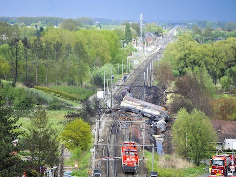 De treinramp in Wetteren.