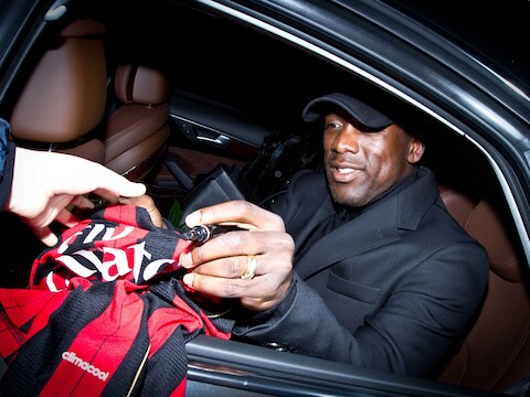 Clarence Seedorf, aangekomen in Milaan.