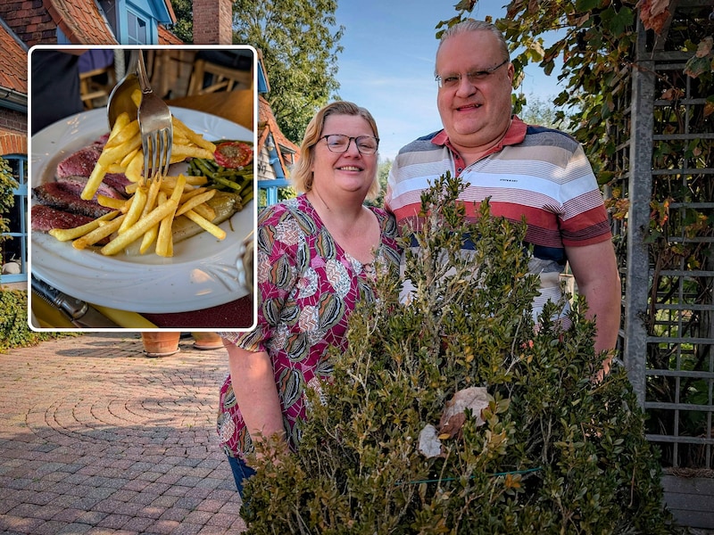 ‘t Palet is de kunstzinnige stek van Diederik en Nathalie, waar je onder meer heerlijke steak (inzet, red.) kan eten.