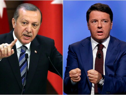 Turks president Erdogan en Italiaans premier Renzi.