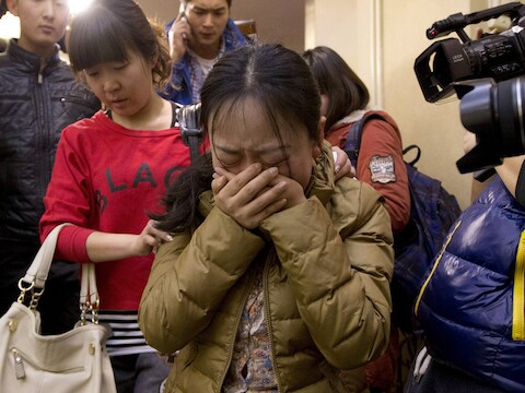 Een Chinees familielid van een van de passagiers op vlucht MH370.