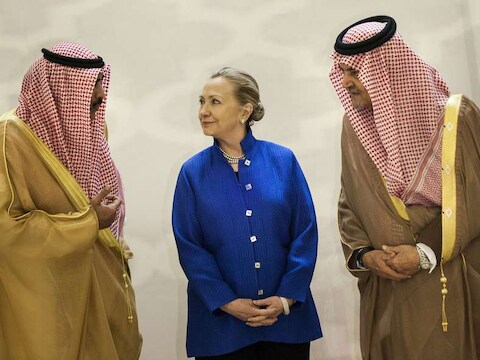 Hilary Clinton is in Saoedi-Arabië om te praten over Iran en Syrië.