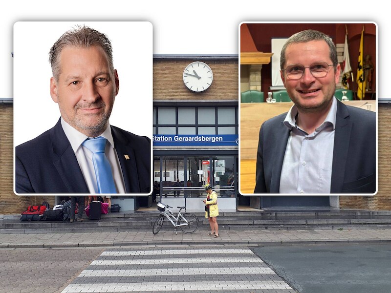 In het station van Geraardsbergen komt een boekenruilkast., Inzet: Johan Sirjacobs uit Geraardsbergen., Inzet: Burgemeester Fernand Van Trimpont en raadslid Jef Van Der Mynsbrugge.