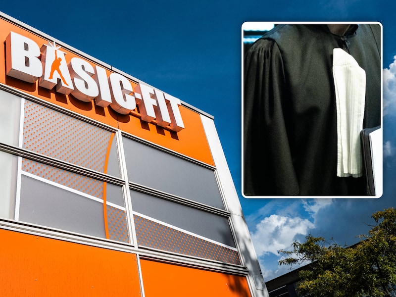 Enkele beelden ter illustratie van fitnessketen Basic-Fit en een advocaat in toga.