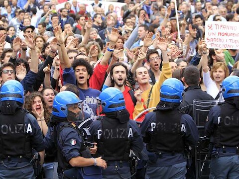 Eerder deze maand kwamen Italiaanse jongeren massaal op straat.