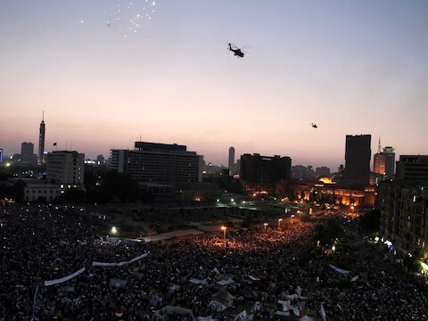Het Tahrirplein in Egypte.