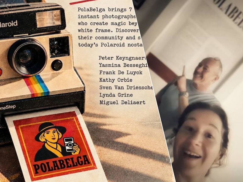 Polaroidtentoonstelling van PolaBelga, en de initiatiefnemers van PolaBelga