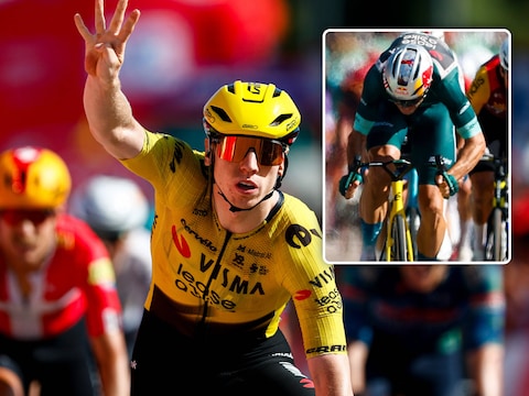 “Ongelooflijk hoe goed hij me bracht in zo’n chaotische finale”: Wout van Aert loodst Matthew Brennan naar vierde ritzege met koninklijke lead-out