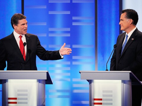 Rick Perry en Mitt Romney.