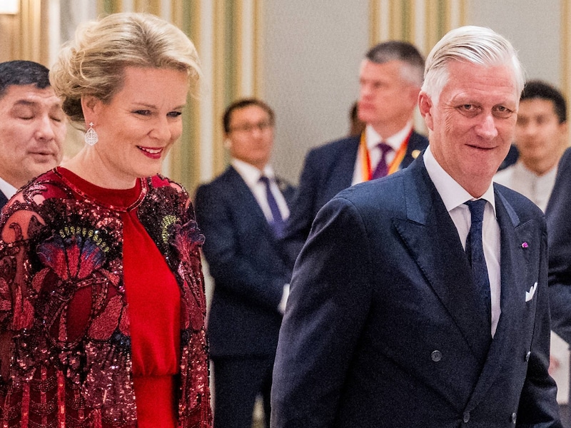 Koningin Mathilde en koning Filip. 
