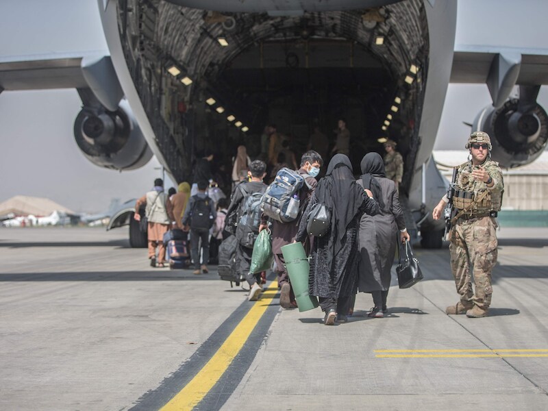 Een beeld van de Amerikaanse evacuatie.