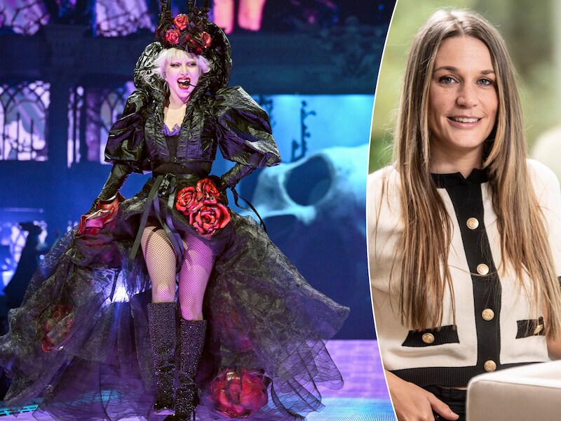 Links: Lady Gaga. Rechts: Evy Sadicaris, manager psychosociaal welzijn bij hr-bedrijf Liantis.