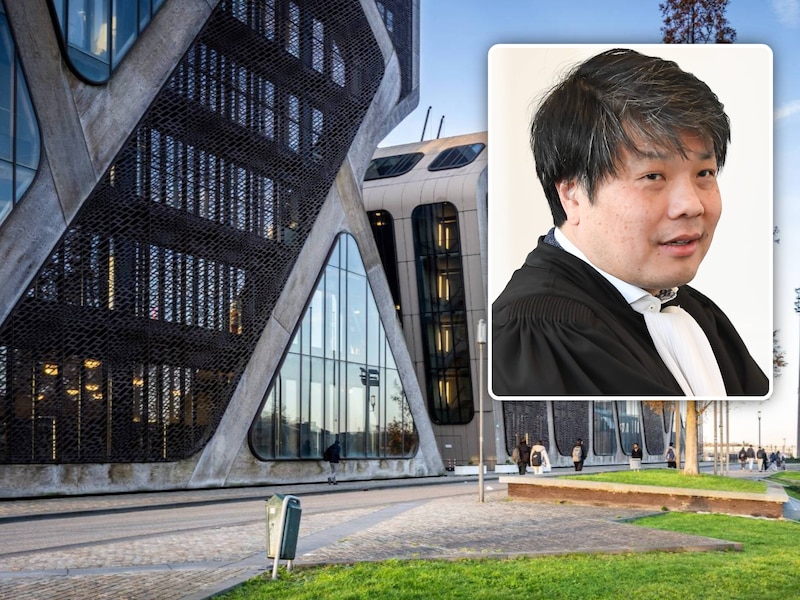 De rechtbank in Hasselt. Foto inzet: advocaat Philip Daeninck stond de twintiger bij.