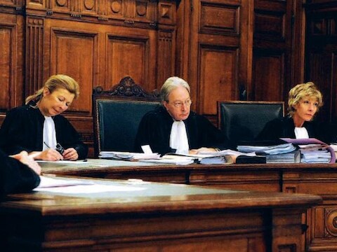 Christine Schurmans (l.) met haar collega's van het hof van beroep, Paul Blondeel en Mireille Salmon.