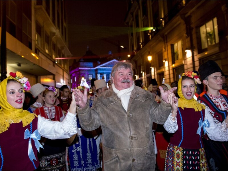 Brussels burgemeester Freddy Thielemans bij de opening van Winterpret.
