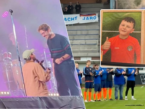 Yoshi doet Thijs een aanzoek tijdens Yong Yello op Maanrock / Voor aanvang van de wedstrijd van KFC Lentezon in Beerse werd een minuut applaus gehouden ter ere van de overleden Jaro.