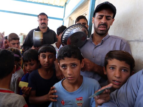 Slechts enkele honderden gezinnen wisten uit Fallujah te vluchten.