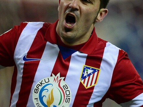 David Villa scoorde twee keer.