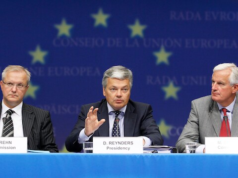Olli Rehn en Didier Reynders.