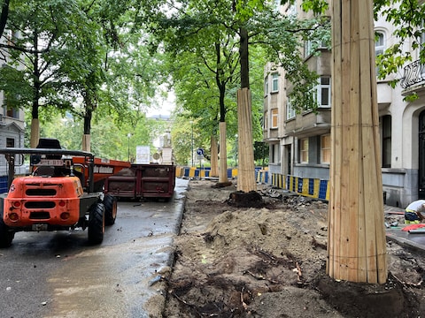 De werken in de Guimardstraat.