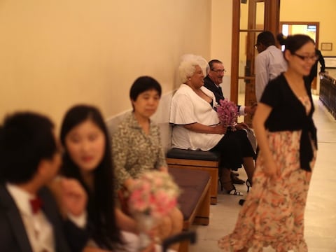 Homostellen staan vrijdag al in de rij op het stadhuis van San Francisco om in het huwelijk te treden.