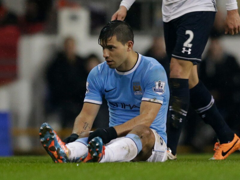 Sergio Agüero liep de blessure eind januari op tegen Tottenham.