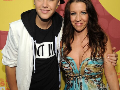 Justin Bieber en zijn moeder Pattie.