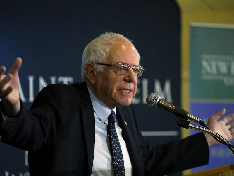 Clintons Democratische tegenkandidaat Bernie Sanders.