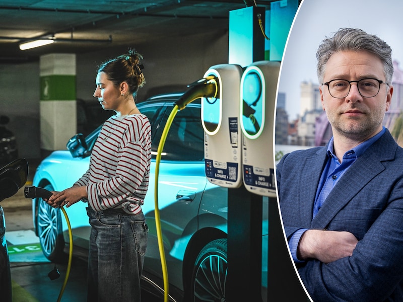 Onze autospecialist Brecht Vanhaelewyn (rechts): “Er zijn politieke keuzes gemaakt. Er is beslist om elektrische auto’s zo weinig mogelijk in de weg te leggen.”