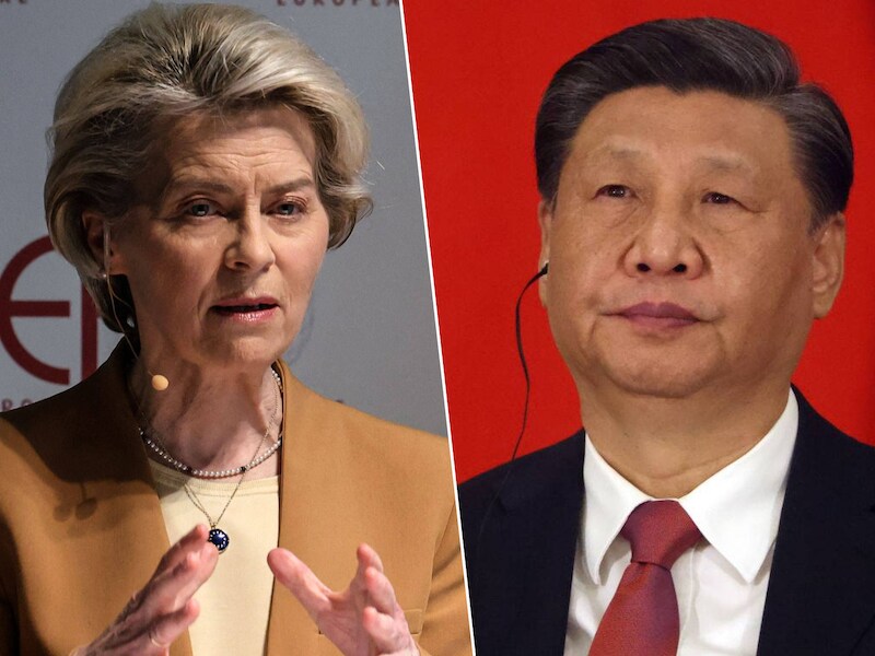 Europees Commissievoorzitter Ursula von der Leyen / De Chinese president Xi Jinping